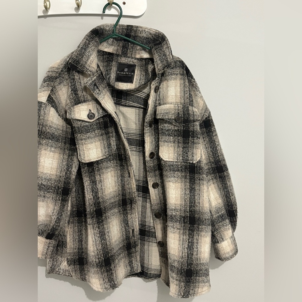 Plaid Black and White Women's Jacket